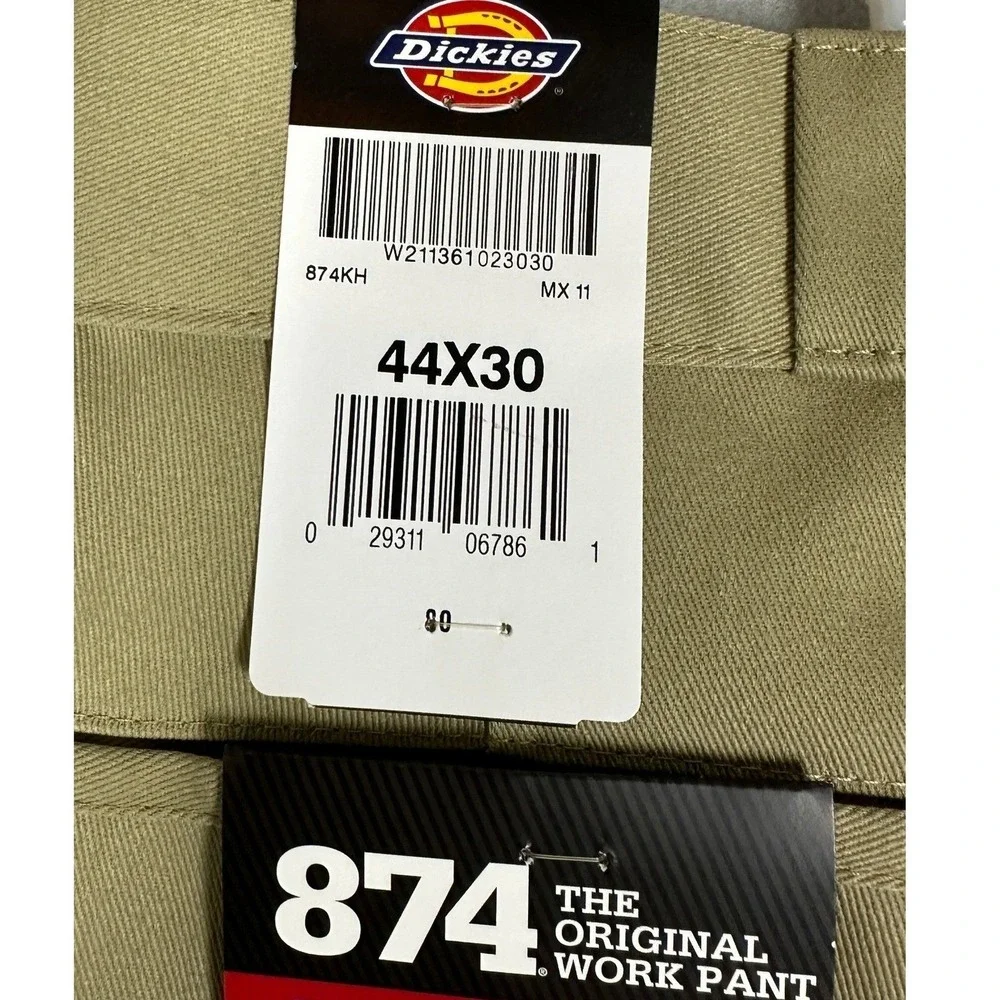 NEW Dickies 874 Original Fit Work Pants Mens 44X30 Khaki Tan Flat Front Chinos